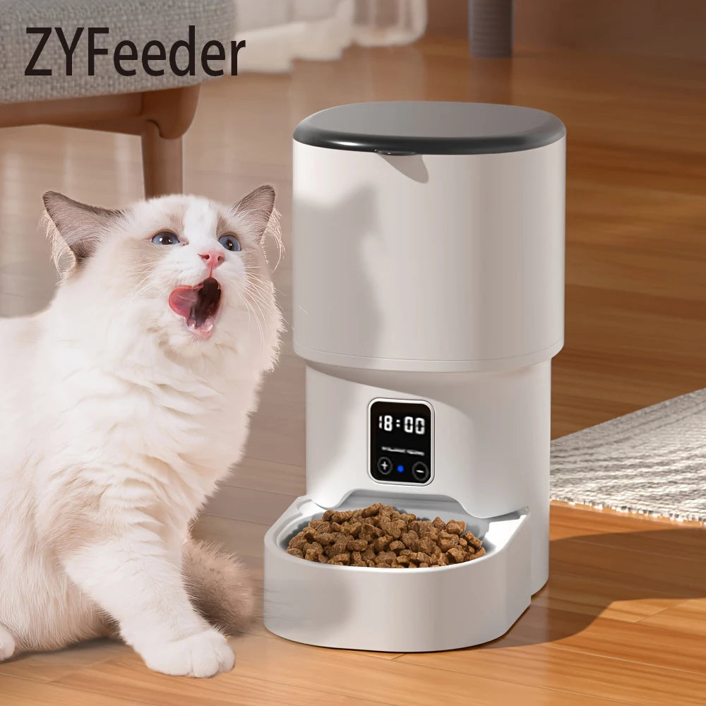 4L WiFi Smart Automatic Pet Feeder with Camera – App Control, Two-Way Audio, Scheduled Feeding for Cats & Dogs (Power Adapter Not Included)
