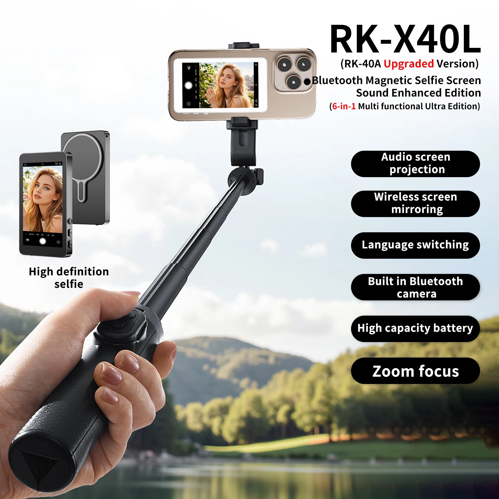 Magnetic Mobile Phone Rear Projection Camera – HD Self-Shooting & Wireless Screen Projection