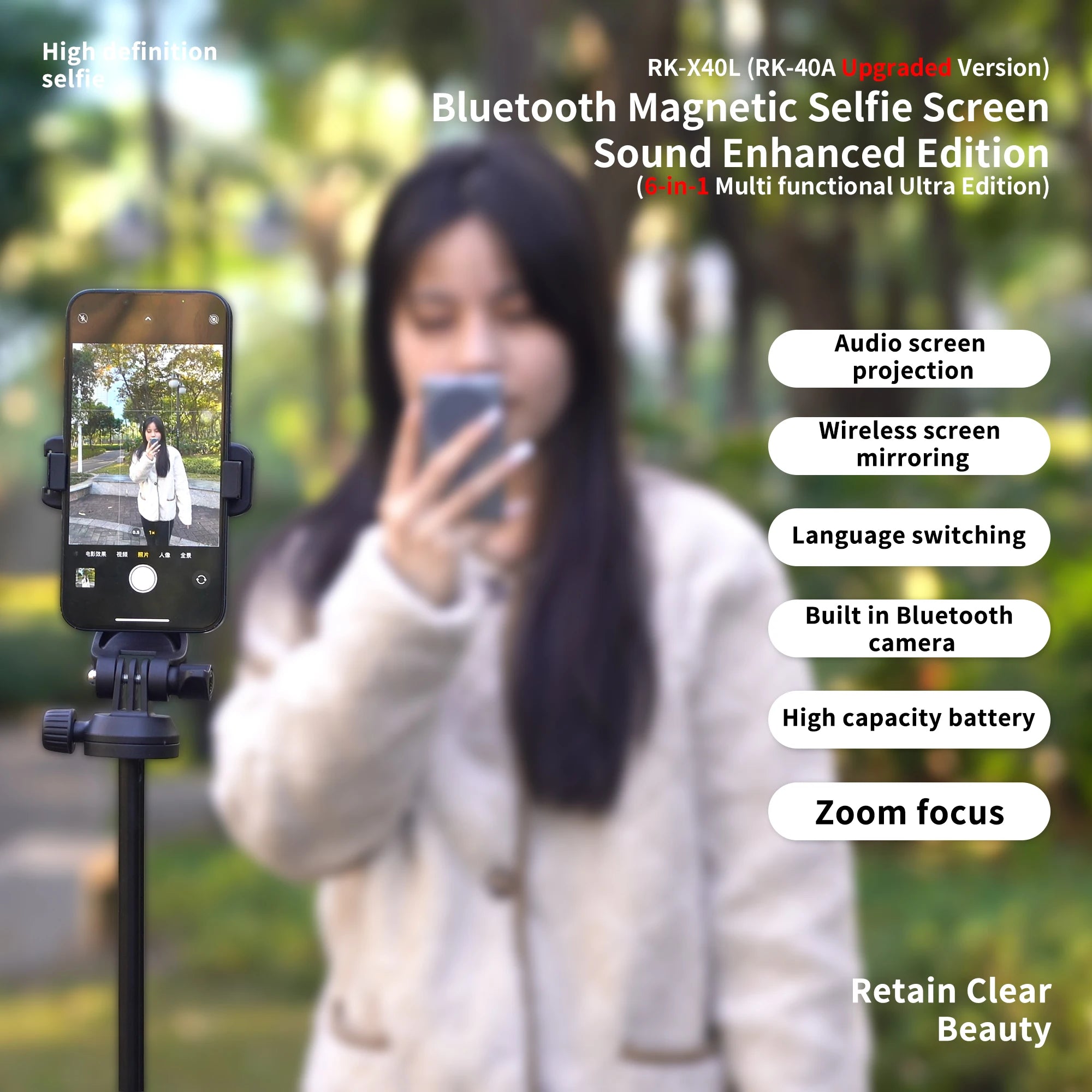 Magnetic Mobile Phone Rear Projection Camera – HD Self-Shooting & Wireless Screen Projection