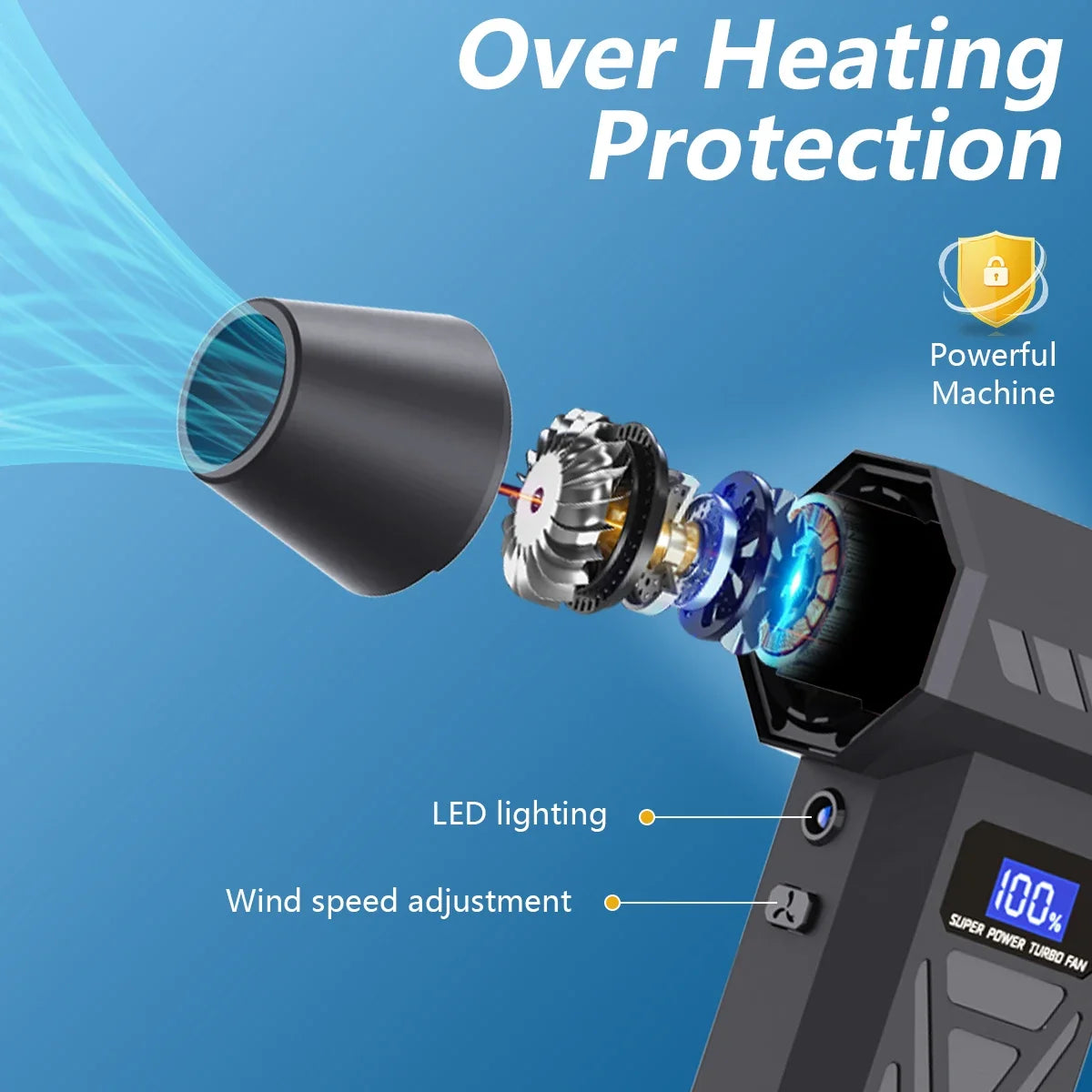 Portable Turbo Fan P70 – High Power Handheld Cooling Fan