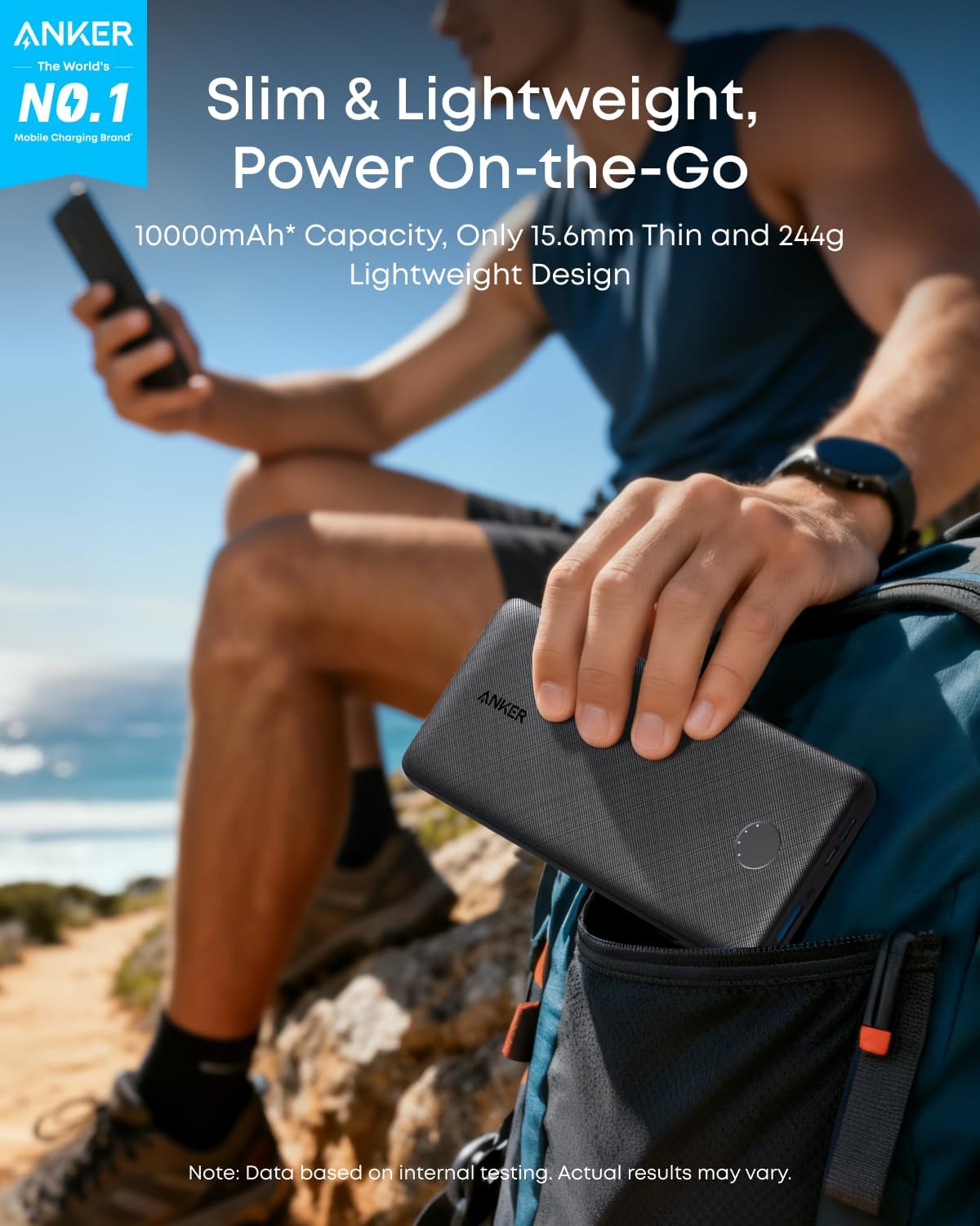 Anker 10,000mAh Portable Power Bank – Slim High-Speed USB-C Charger for iPhone 16/17, iPad, Samsung & More